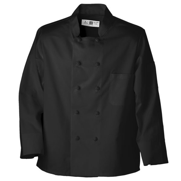 Black Chef Coat with Knot Buttons