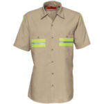 Tan with Yellow Trim Short Sleeve