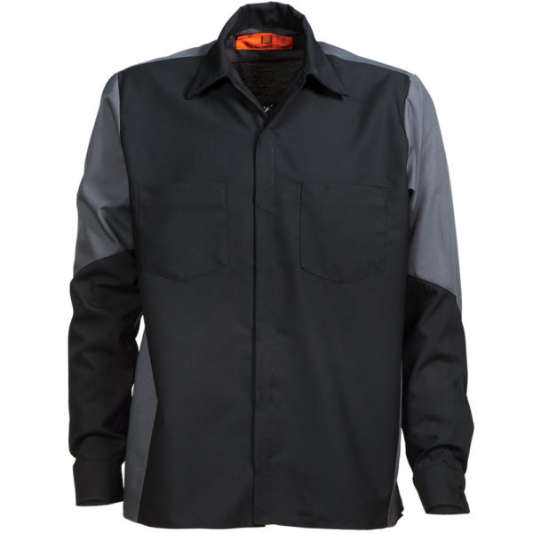 Long-sleeve two-tone black and charcol men's shirt