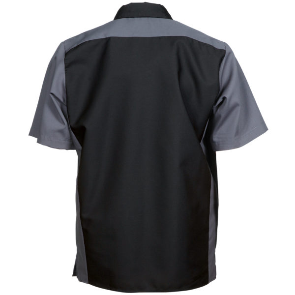 Short-sleeve two-tone black and charcoal men's shirt