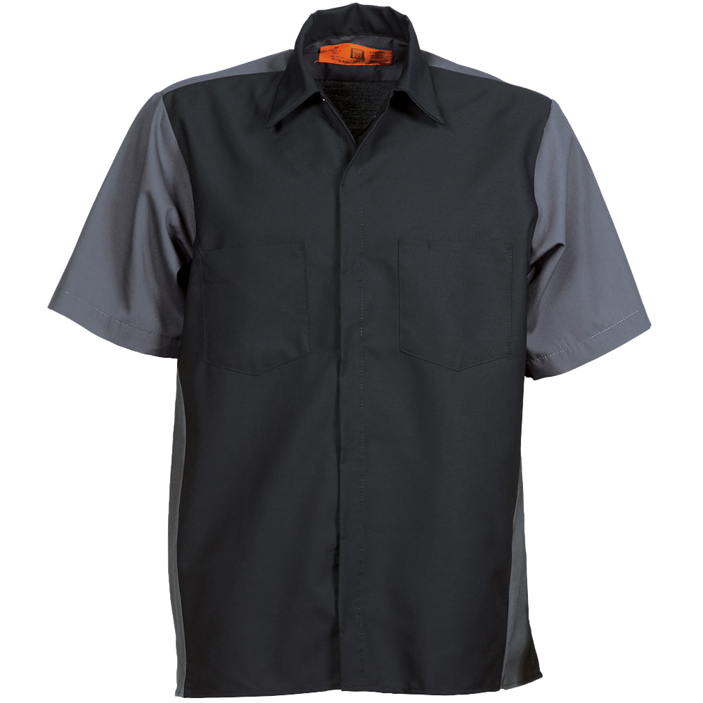 Short-sleeve two-tone black and charcoal men's shirt