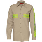 Tan with Yellow Trim Long Sleeve