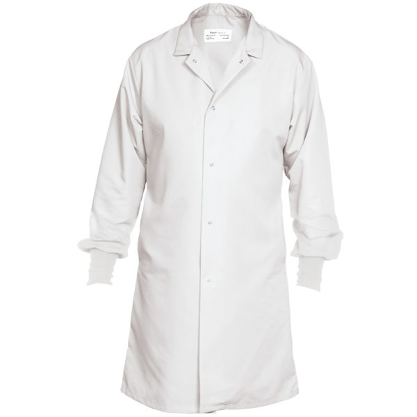 white food service coat with cuffs